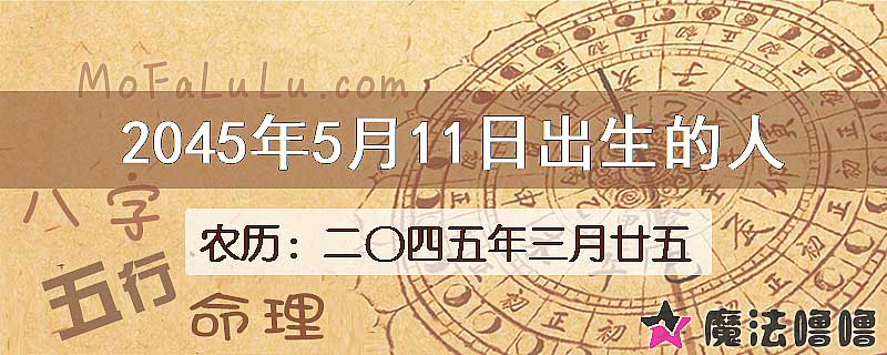 2045年5月11日出生的人