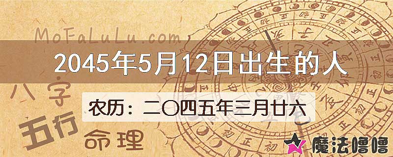 2045年5月12日出生的人