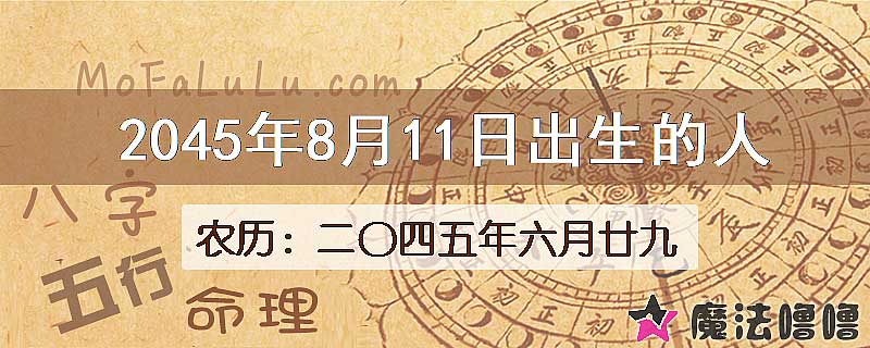 2045年8月11日出生的人