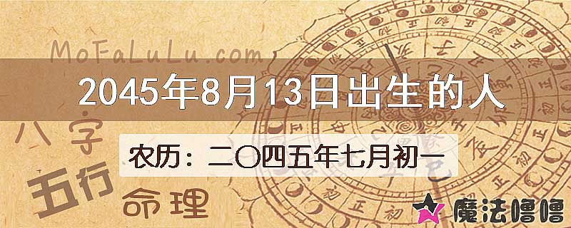 2045年8月13日出生的人