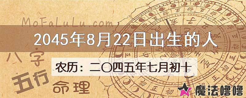 2045年8月22日出生的人