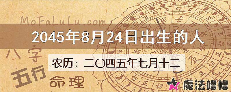2045年8月24日出生的人