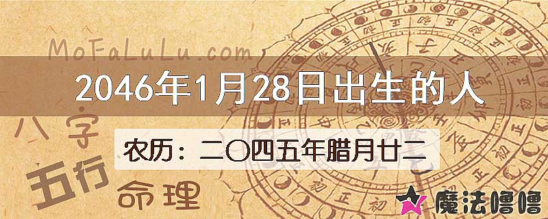 2046年1月28日出生的人