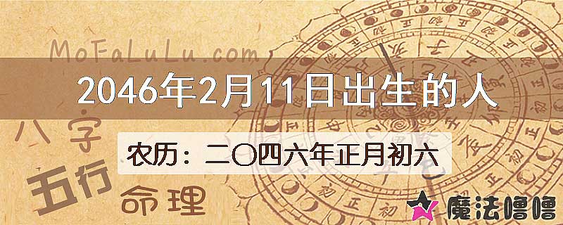 2046年2月11日出生的人