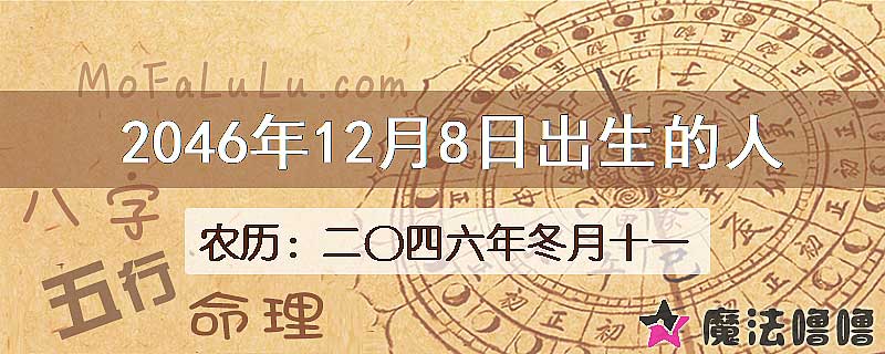 2046年12月8日出生的人
