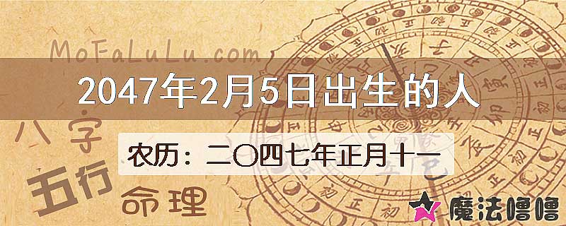2047年2月5日出生的人