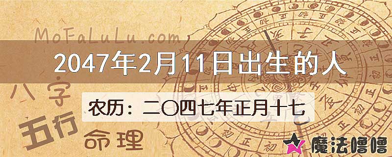 2047年2月11日出生的人