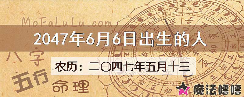 2047年6月6日出生的人