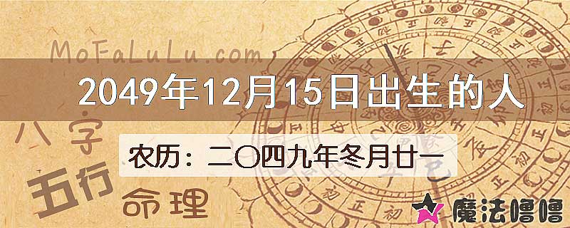 2049年12月15日出生的人