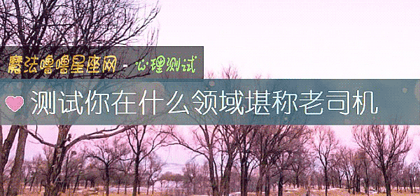 測試你在什麼領域堪稱老司機