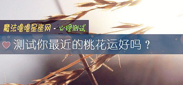 測試你最近的桃花運好嗎？