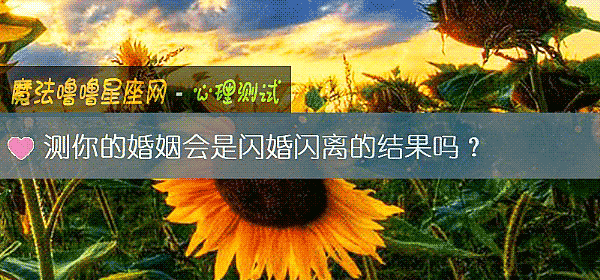 測你的婚姻會是閃婚閃離的結果嗎？
