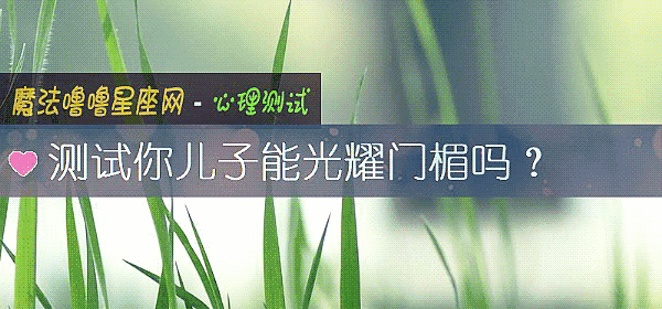 測試你兒子能光耀門楣嗎？