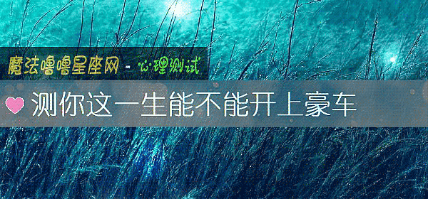 測你這一生能不能開上豪車