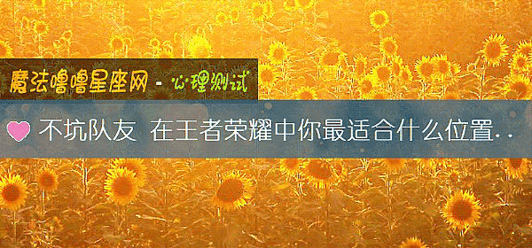 不坑隊友 在王者榮耀中你最適合什麼位置呢？