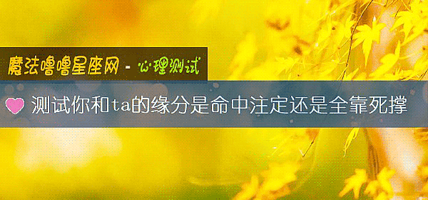 測試你和ta的緣分是命中注定還是全靠死撐