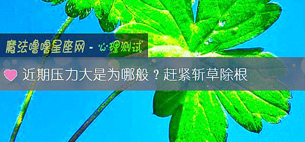 近期壓力大是爲哪般？趕緊斬草除根