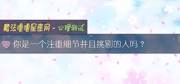 你是一個注重細節並且挑剔的人嗎？