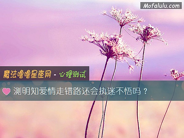 測明知愛情走錯路還會執迷不悟嗎？